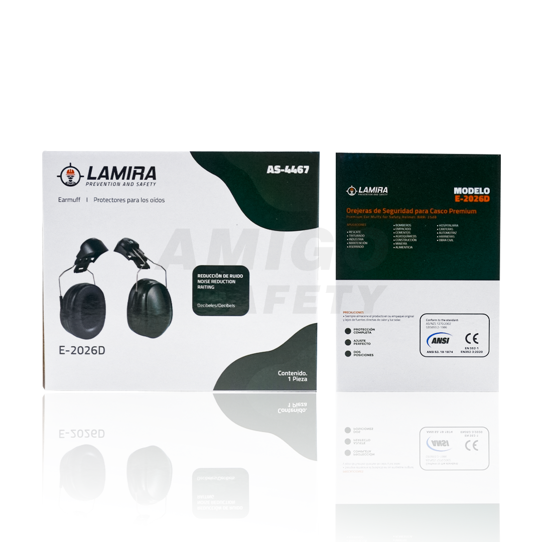 Orejera Adaptable al Casco SNR 26 dB LAMIRA Negro AS-4467 … - 2